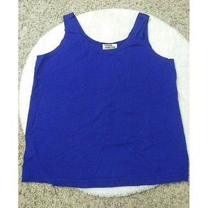 Physical Attraction Womens Blue Tank Top Shirt Sleeveless Plain Layering Medium